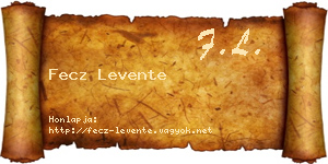 Fecz Levente névjegykártya
