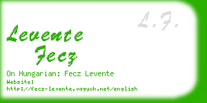 levente fecz business card